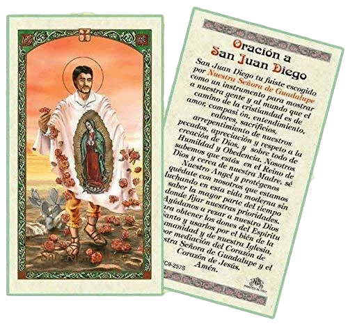 Prayer Card Oracion A San Juan Diego SPANISH Laminated HC9-257S - Ysleta Mission Gift Shop