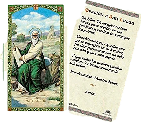 Prayer Card Oracion A San Lucas SPANISH Laminated HC9-028S - Ysleta Mission Gift Shop