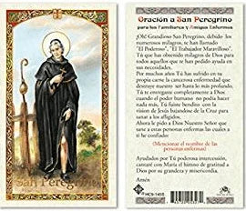 Prayer Card Oracion A San Peregrino Para Los Familiares Y Amigos Enfermos SPANISH Laminated HC9-145S - Ysleta Mission Gift Shop