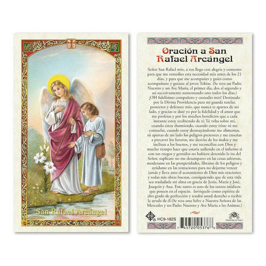 Prayer Card Oracion a San Rafael Arcangel Laminated HC9-182S - Ysleta Mission Gift Shop