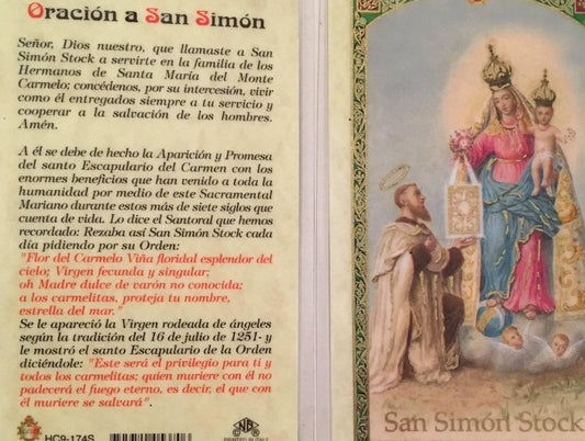 Prayer Card Oracion A San Simon SPANISH Laminated HC9-174S - Ysleta Mission Gift Shop