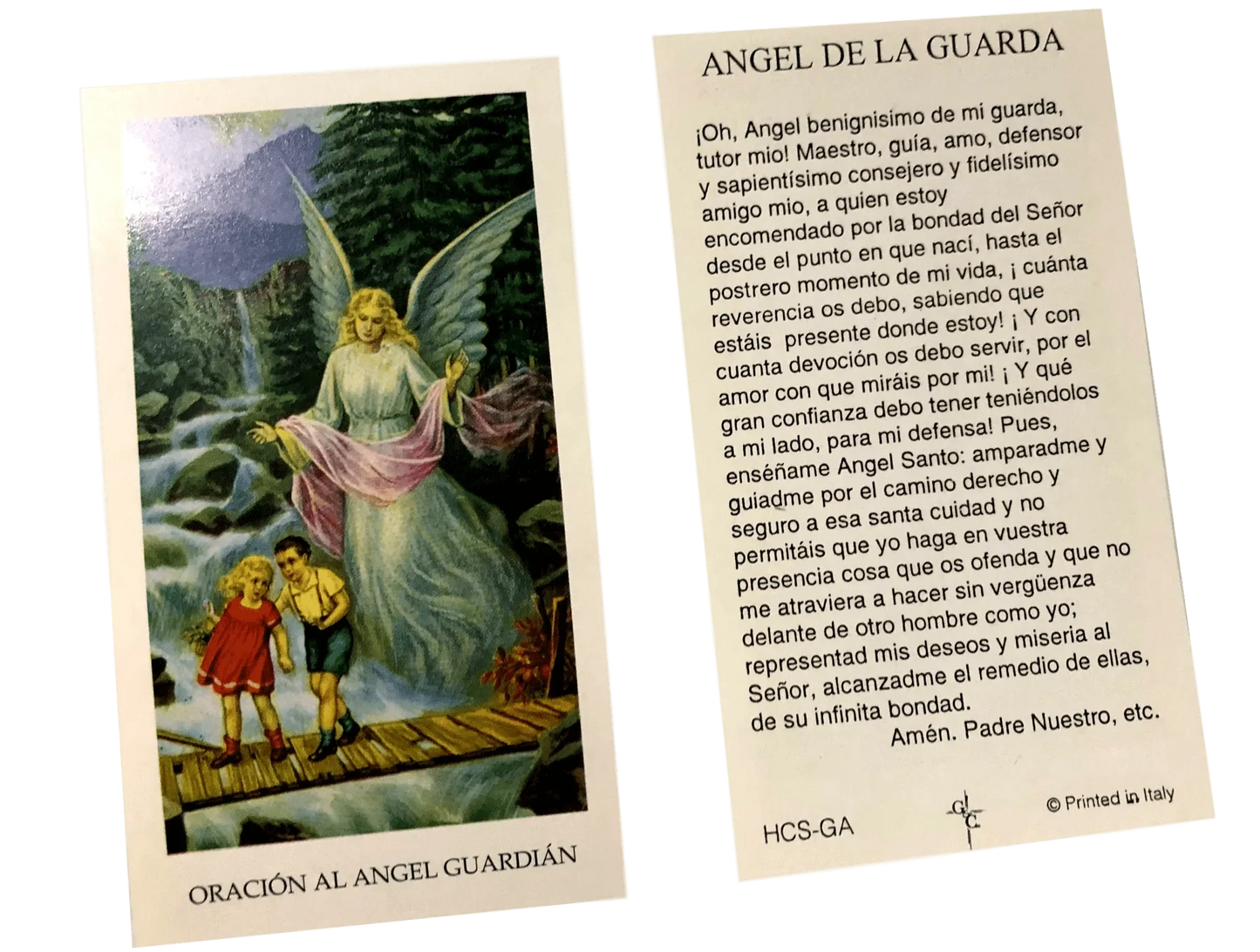Prayer Card Oracion Al Angel De La Guarda No Laminated HCS-GA - Ysleta Mission Gift Shop
