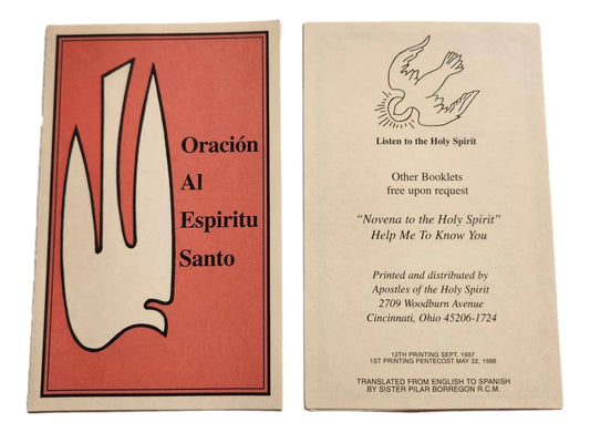 Prayer Card Oracion Al Espiritu Santo - Ysleta Mission Gift Shop