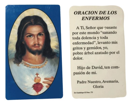 Prayer Card Oracion De Los Enfermos SPANISH Mini Pocket Laminated NC - Ysleta Mission Gift Shop