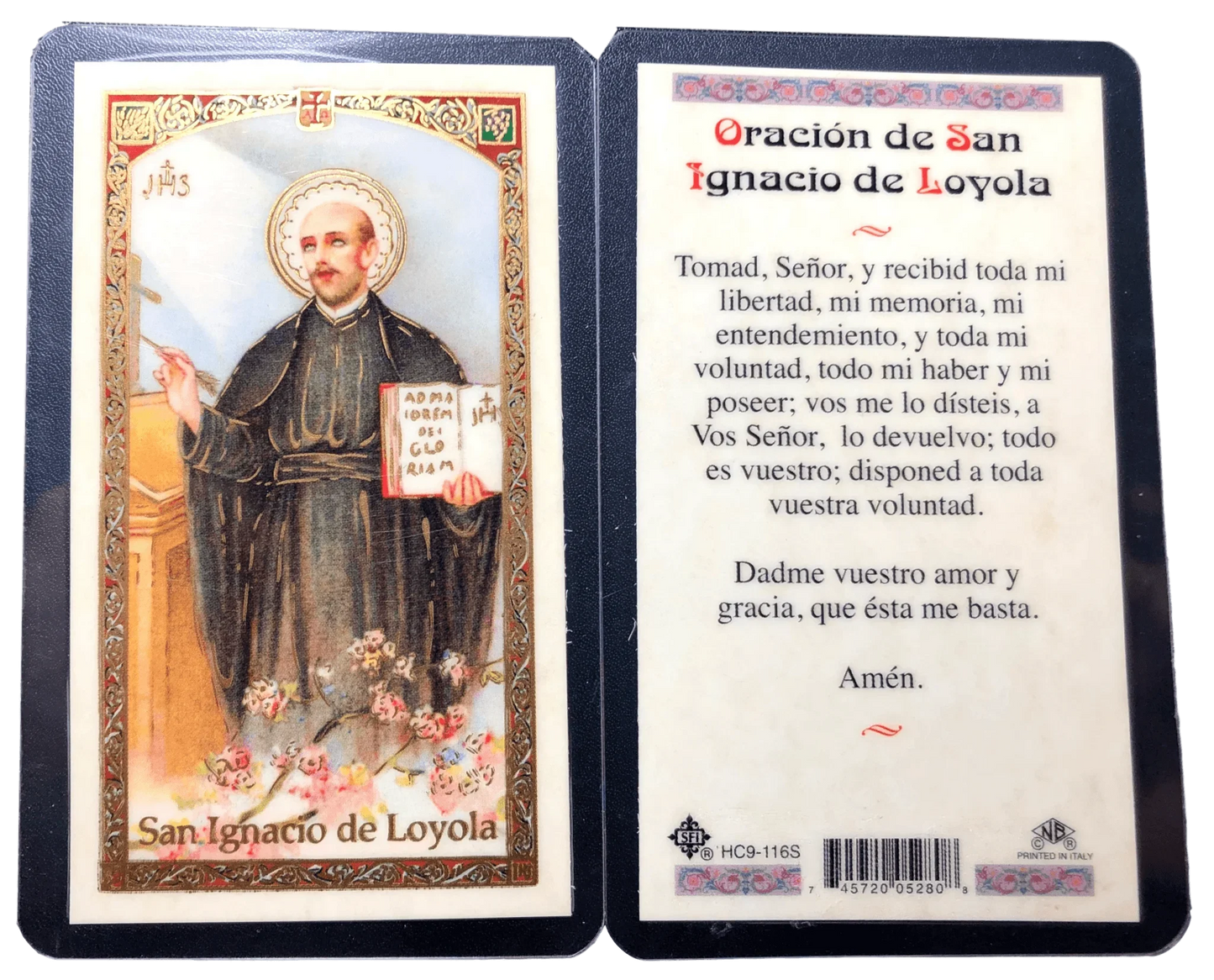 Prayer Card Oracion De San Ignacio De Loyola SPANISH Laminated HC9-116S - Ysleta Mission Gift Shop