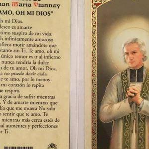 Prayer Card Oracion De San Juan Maria Vianney Te Amo Oh Mi Dios SPANISH Laminated HC9-449S - Ysleta Mission Gift Shop