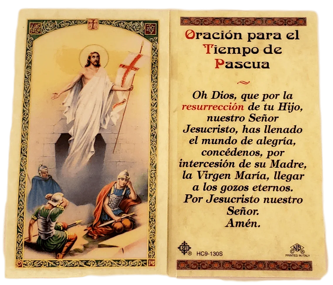 Prayer Card Oracion Para El Tiempo De Pascua SPANISH Laminated HC9-130S - Ysleta Mission Gift Shop