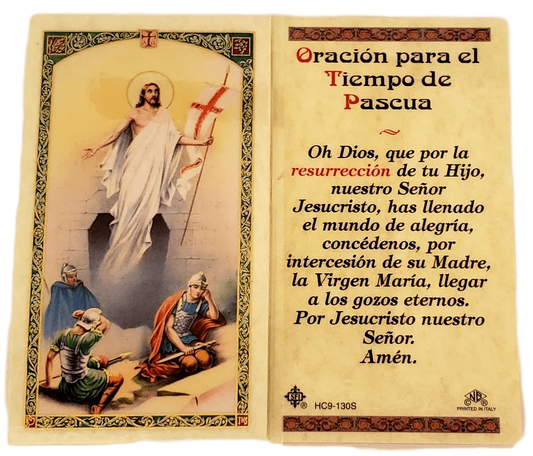 Prayer Card Oracion Para El Tiempo De Pascua SPANISH Laminated HC9-130S - Ysleta Mission Gift Shop