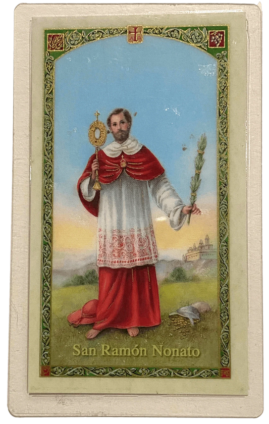 Prayer Card Oracion San Nonato SPANISH Laminated HC9-078S - Ysleta Mission Gift Shop
