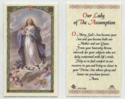 Prayer Card Our Lady Of The Assumption Laminated HC9-293E - Ysleta Mission Gift Shop