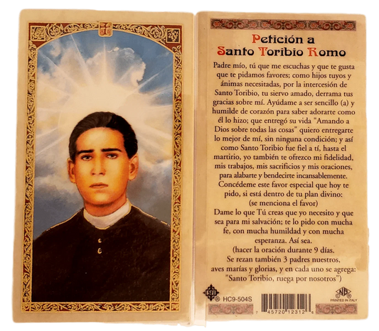 Prayer Card Peticion A Santo Toribio Romo SPANISH Laminated HC9-504S - Ysleta Mission Gift Shop