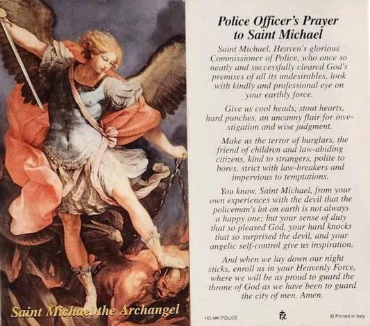 Prayer Card Police Officer's Prayer To Saint Michael No Laminate - Ysleta Mission Gift Shop