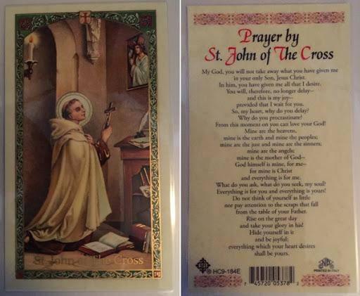Prayer Card Prayer By Saint John Of The Cross Laminated HC9-184E - Ysleta Mission Gift Shop