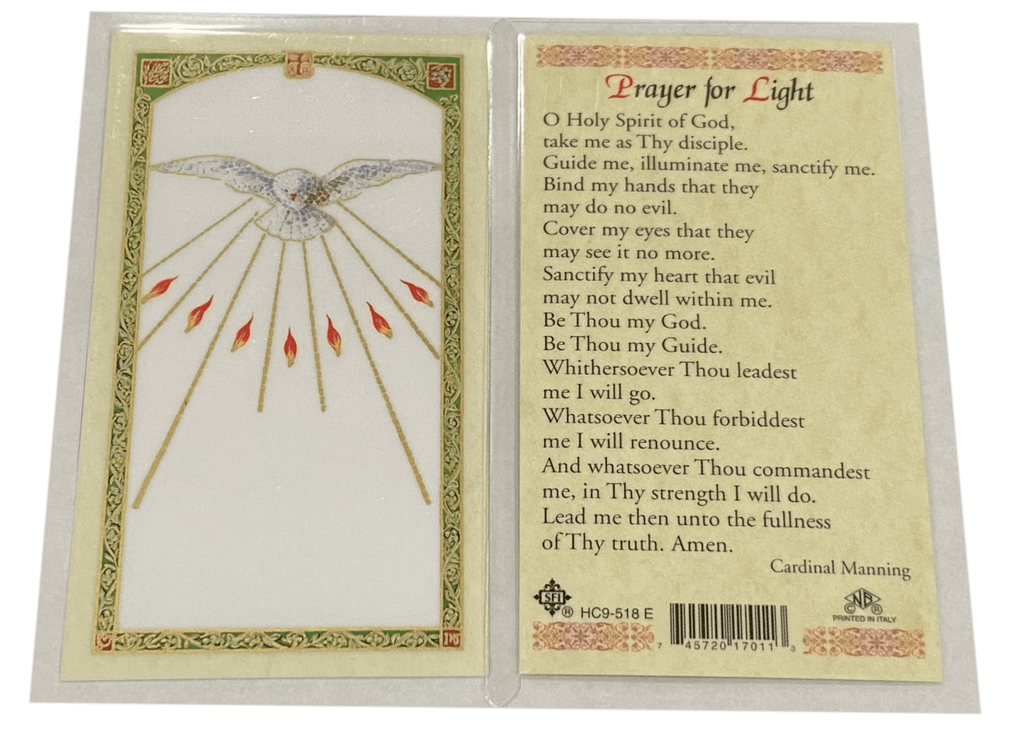 Prayer Card Prayer for Light Laminated English HC9-518E - Ysleta Mission Gift Shop