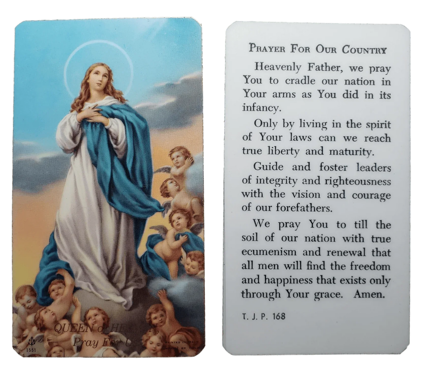 Prayer Card Prayer For Our Country Laminated TJP - Ysleta Mission Gift Shop