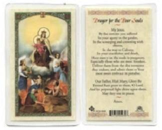 Prayer Card Prayer For The Poor Souls Laminated HC9-090E - Ysleta Mission Gift Shop