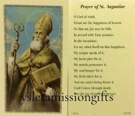 Prayer Card Prayer Of Saint Augustine Laminated AF - Ysleta Mission Gift Shop