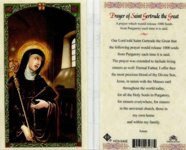 Prayer Card Prayer Of Saint Gertrude The Great Laminated HC9-540E - Ysleta Mission Gift Shop