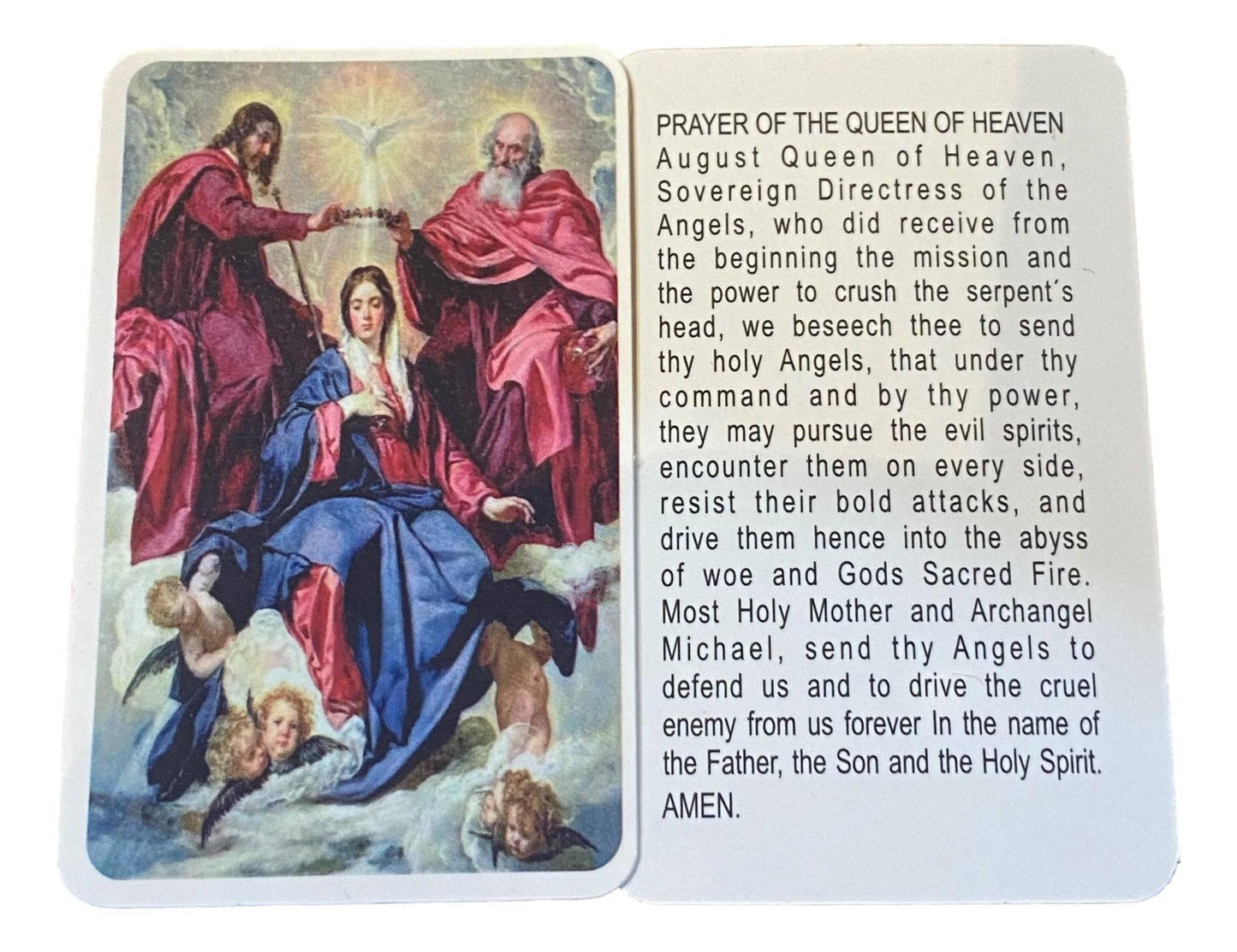 Prayer Card Prayer Of The Queen Heaven Laminated NC - Ysleta Mission Gift Shop