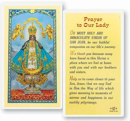 Prayer Card Prayer To Our Lady Virgin Of San Juan Laminated - Ysleta Mission Gift Shop