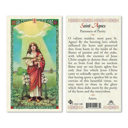 Prayer Card Prayer to Saint Agnes Laminated HC9-118E - Ysleta Mission Gift Shop