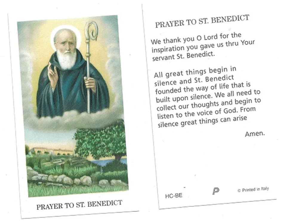 Prayer Card Prayer To Saint Benedict No Laminated HC-BE - Ysleta Mission Gift Shop
