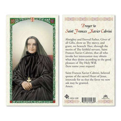 Prayer Card Prayer To Saint Frances Xavier Cabrini Laminated HC9-122E - Ysleta Mission Gift Shop