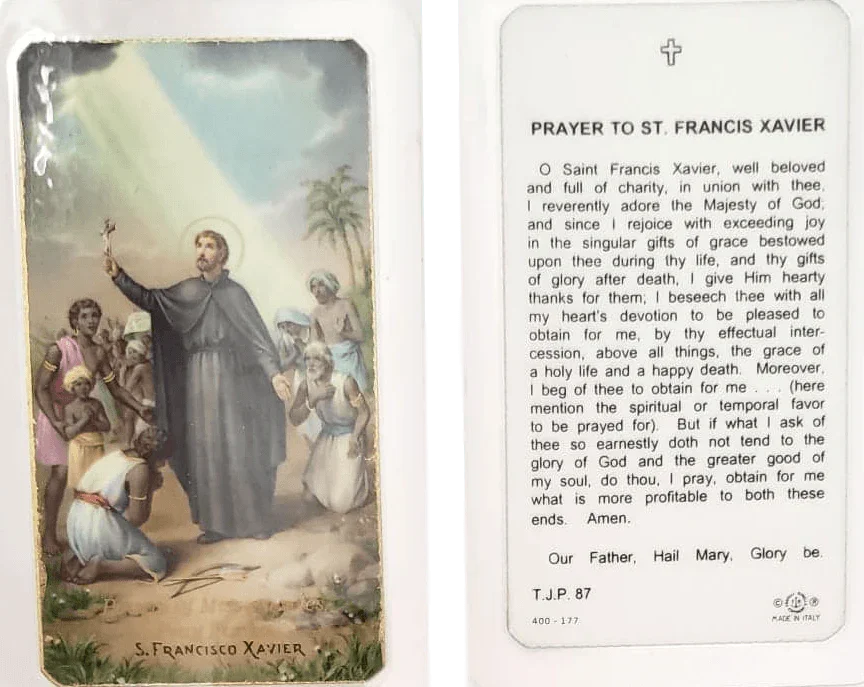 Prayer Card Prayer To Saint Francis Xavier Laminated TJP - Ysleta Mission Gift Shop