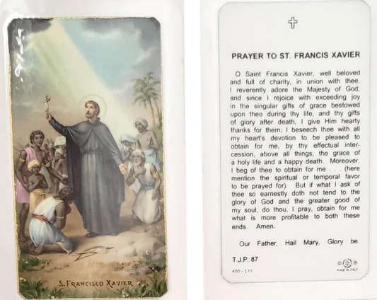 Prayer Card Prayer To Saint Francis Xavier Laminated TJP - Ysleta Mission Gift Shop