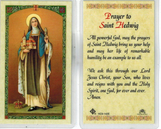 Prayer Card Prayer To Saint Hedwig Laminated HC9-142E - Ysleta Mission Gift Shop