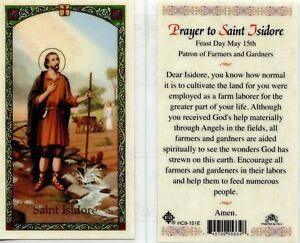 Prayer Card Prayer To Saint Isidore Patron Of Farmers And Gardners Laminated HC9-151E - Ysleta Mission Gift Shop