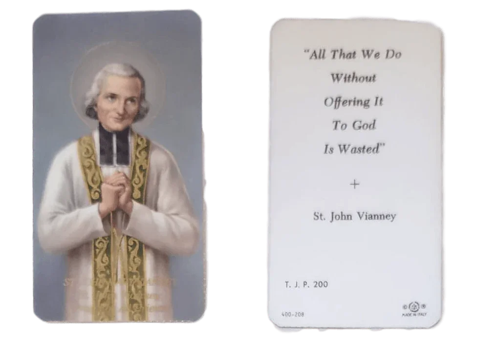 Prayer Card Prayer To Saint John Mary Vianney Pray For All The Priests Laminated TJP - Ysleta Mission Gift Shop