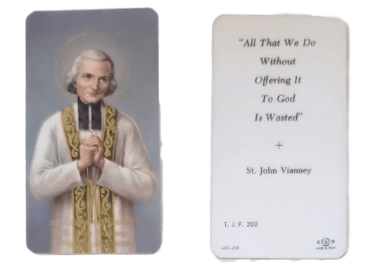 Prayer Card Prayer To Saint John Mary Vianney Pray For All The Priests Laminated TJP - Ysleta Mission Gift Shop