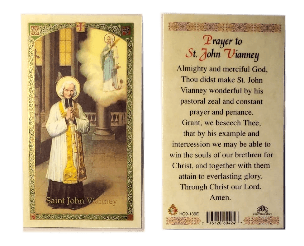 Prayer Card Prayer To Saint John Vianney Laminated HC9-139E - Ysleta Mission Gift Shop