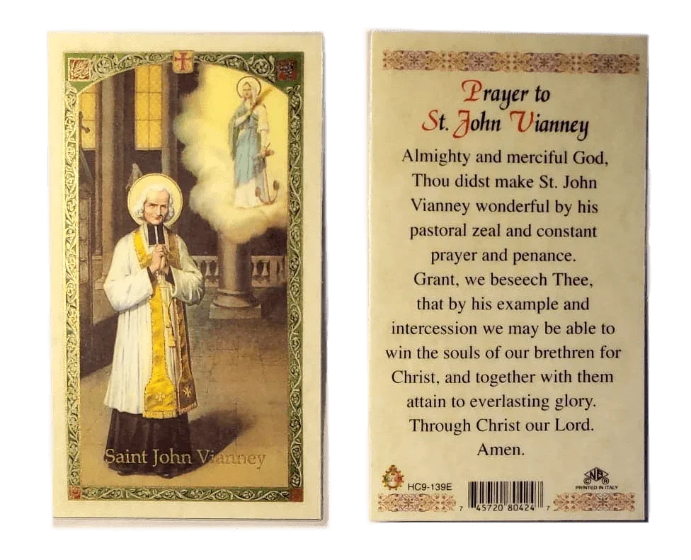 Prayer Card Prayer To Saint John Vianney Laminated HC9-139E - Ysleta Mission Gift Shop