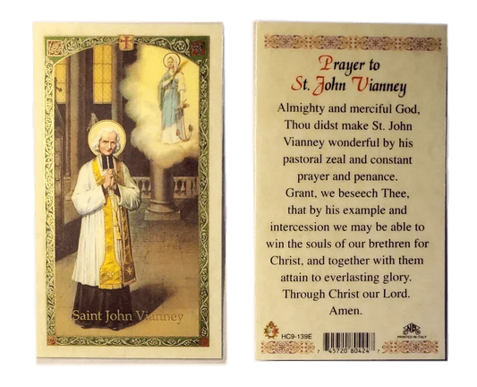 Prayer Card Prayer To Saint John Vianney Laminated HC9-139E - Ysleta Mission Gift Shop