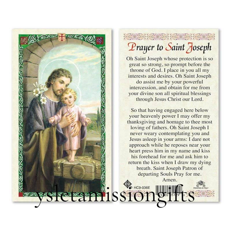 Prayer Card Prayer to Saint Joseph Laminated HC9-036E - Ysleta Mission Gift Shop