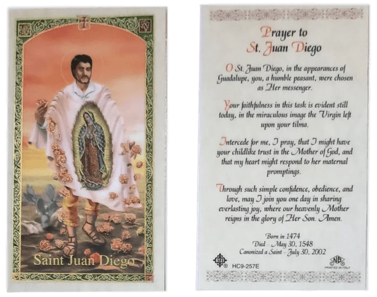 Prayer Card Prayer To Saint Juan Diego Laminated HC9-257E - Ysleta Mission Gift Shop