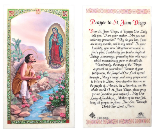 Prayer Card Prayer To Saint Juan Diego Laminated HC9-300E - Ysleta Mission Gift Shop