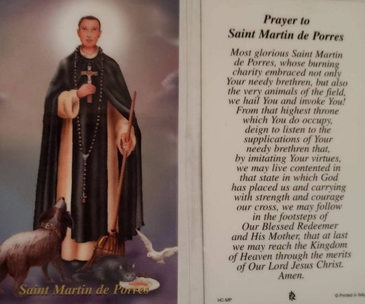 Prayer Card Prayer To Saint Martin De Porres Laminated HC-MP - Ysleta Mission Gift Shop