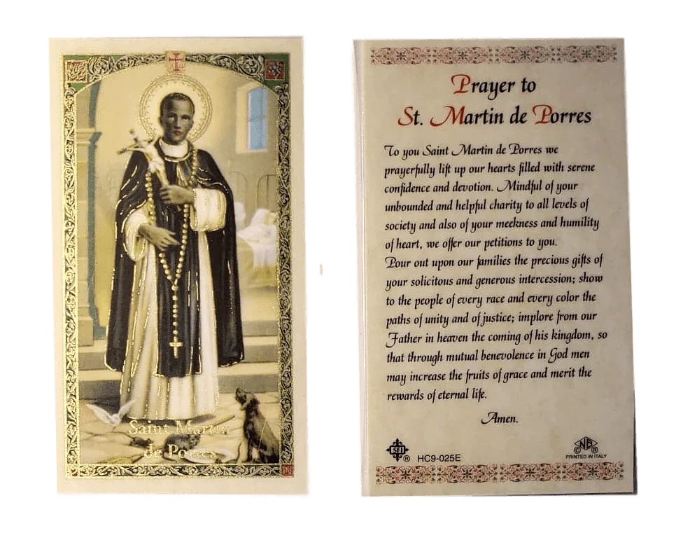 Prayer Card Prayer To Saint Martin De Porres Laminated HC9-025E - Ysleta Mission Gift Shop
