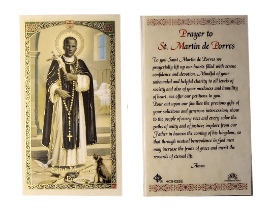 Prayer Card Prayer To Saint Martin De Porres Laminated HC9-025E - Ysleta Mission Gift Shop