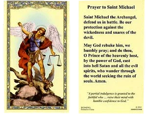 Prayer Card Prayer To Saint Michael No Laminate - Ysleta Mission Gift Shop