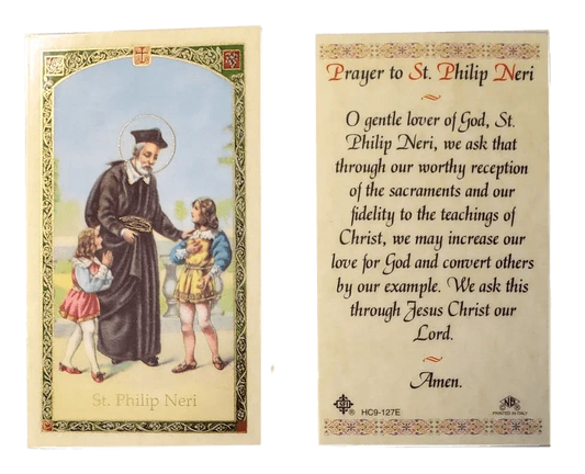 Prayer Card Prayer To Saint Philip Neri Laminated HC9-127E - Ysleta Mission Gift Shop