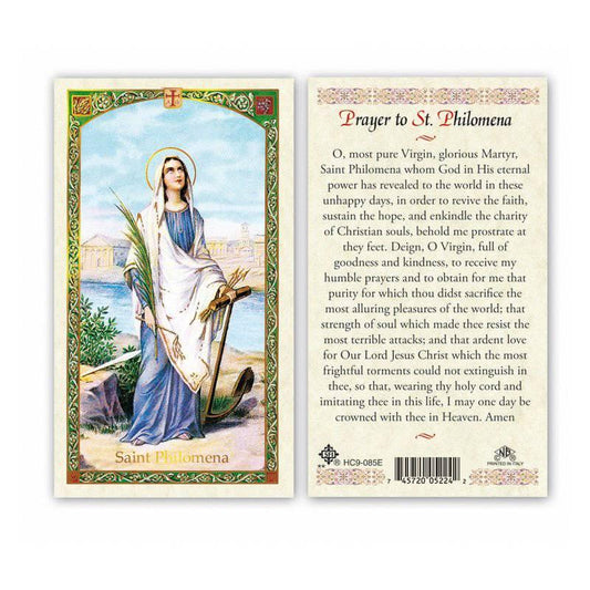 Prayer Card Prayer to Saint Philomena Laminated HC9-085E - Ysleta Mission Gift Shop