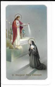 Prayer Card Promises To Our Lord To Saint Margaret Mary In Favor To Those Who Are Devoted To His Sacred Heart Laminated TJP - Ysleta Mission Gift Shop