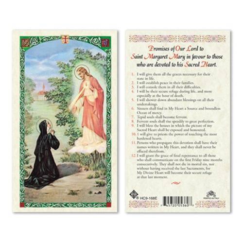 Prayer Card Promises To Our Lord To Saint Margaret Mary Laminated HC9-168E - Ysleta Mission Gift Shop