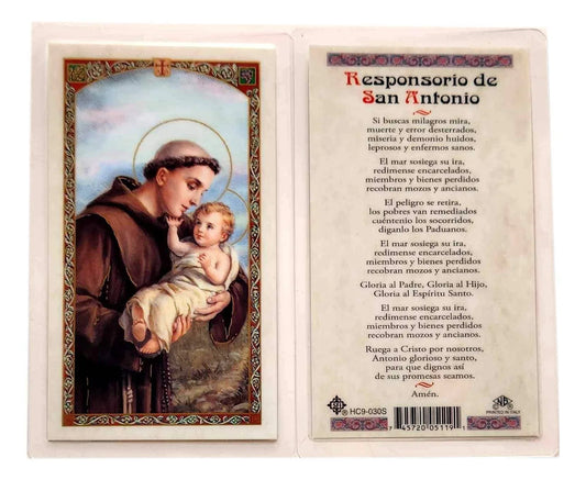 Prayer Card Responsorio de San Antonio Spanish HC9-030S - Ysleta Mission Gift Shop