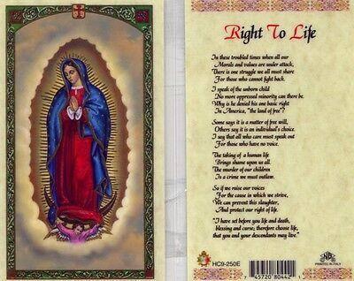 Prayer Card Right To Life Laminated HC9-250E - Ysleta Mission Gift Shop