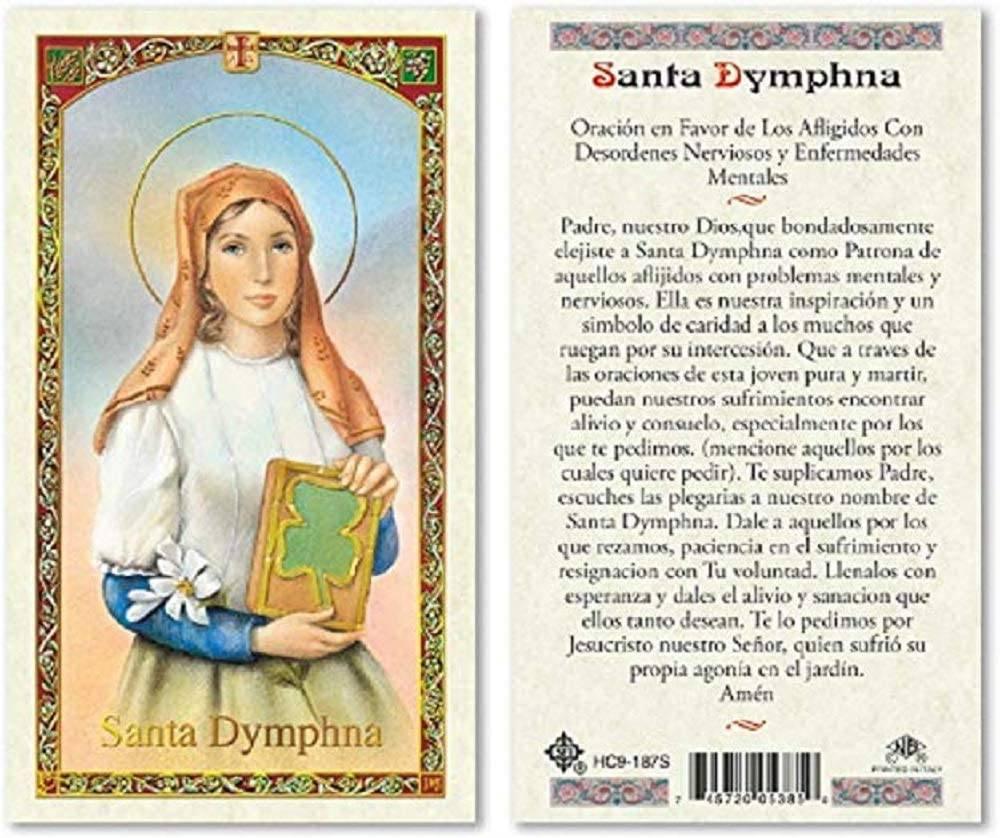 Prayer Card Saint Dymphna Laminated HC9-187S - Ysleta Mission Gift Shop